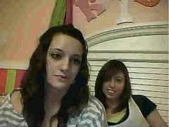 Two girls flashing on Chatroulette