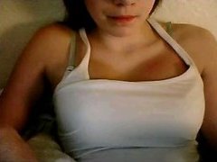 Chatroulette teen with perfect breast masturbates