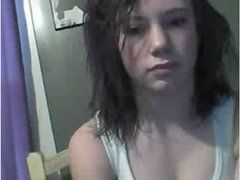Omegle caps shaved teen pussy