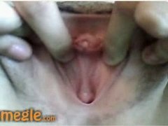 Curly girl playing with pussy on Omegle