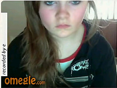 Chubby girl with red cheek flashing on Omegle