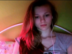 Superb teen rubbing on Skype