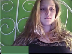 Blonde teen fingering pink pussy on Webcam