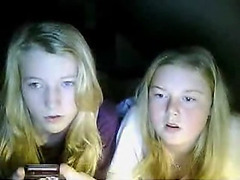 Two blondes flashing on Chatroulette